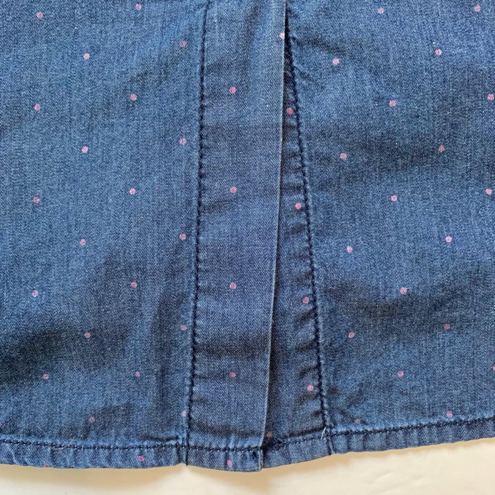 Tommy Hilfiger Long Sleeve Collared Polka Dot Blue Cotton Chambray Shirt Medium - Picture 6 of 8